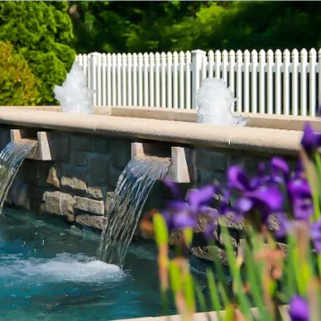 custom swimming pool with water features that includes Fountains, Water Bowls, and cascades by ogden pools in memphis, tn